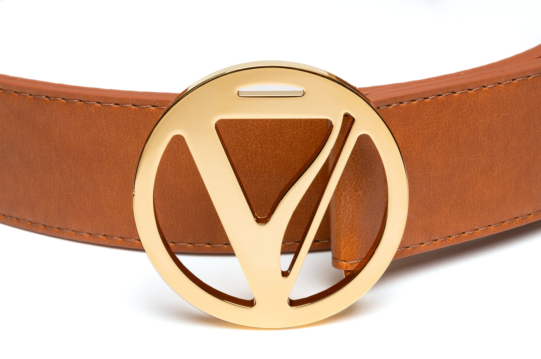 SV Vegan Belt - Tan with Shiny Gold Buckle – Seventh Vegan